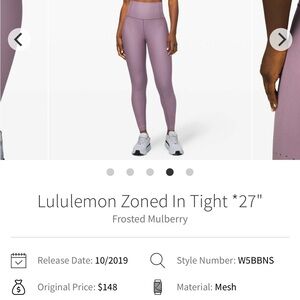 Lululemon Zoned In Tight